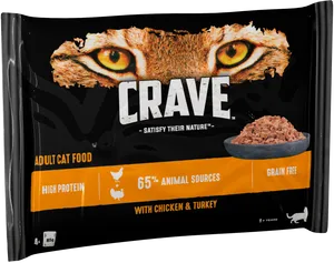 Crave Adult Cat Food Chicken Turkey PNG image