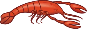 Crayfish Cartoon Illustration PNG image
