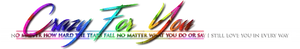 Crazy For You Rainbow Text Banner PNG image