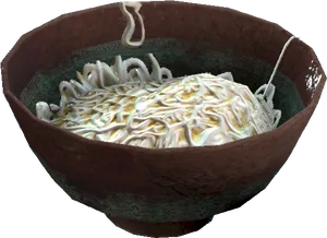 Creamy Noodle Soup Bowl PNG image