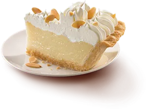 Creamy Sliceof Pieon Plate PNG image