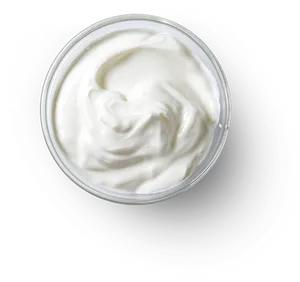 Creamy White Yogurt Top View PNG image
