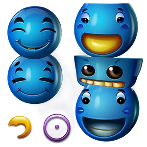 Creative Blue Emojis PNG Portfolio 06282024