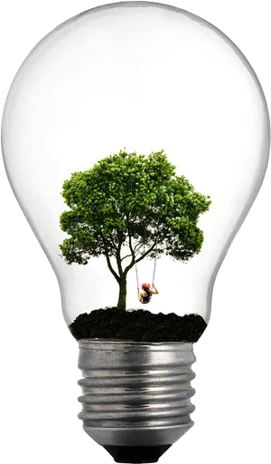 Creative Eco Lightbulb Concept PNG image
