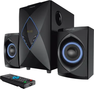 Creative Home Theater Speaker Systemwith Remote PNG image