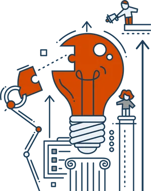 Creative Process Illustration PNG image