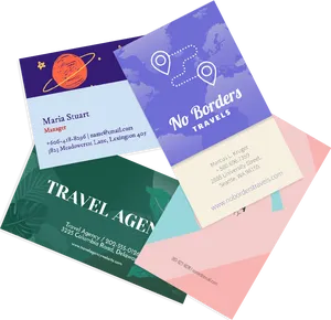 Creative Travel Agent Business Cards PNG image