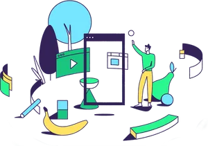 Creative Workspace Illustration PNG image