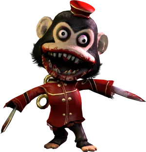 Creepy_ Animated_ Monkey_ Soldier PNG image