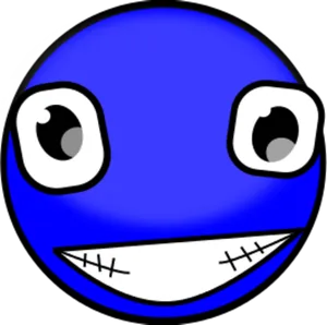 Creepy Blue Cartoon Face