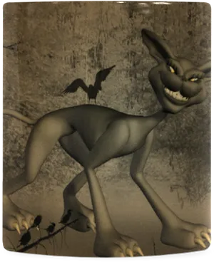 Creepy Bunny Creature Artwork PNG image