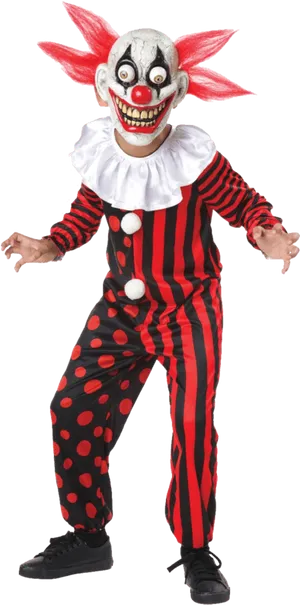 Creepy Clown Costume Portrait PNG image