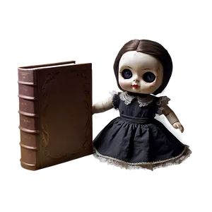 Creepy Doll With Book PNG Dmf45 PNG