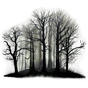 Creepy Fogged Trees PNG Nsr