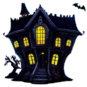 Creepy Halloween Cartoon Mansion Png 25 PNG image