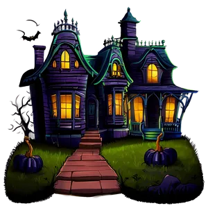 Creepy Halloween Cartoon Mansion Png Wvn80 PNG image