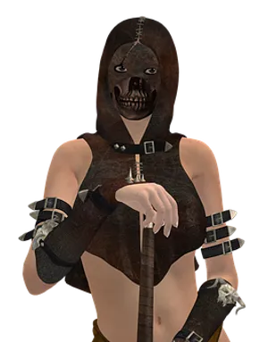 Creepy Masked Figurewith Staff