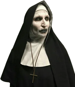 Creepy Nun Makeup PNG image