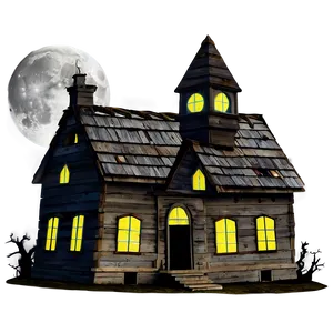 Creepy Old Haunted House PNG Ary