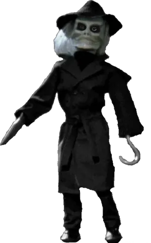 Creepy Puppet With Hook And Knife PNG image