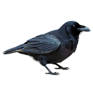 Creepy Raven In Fog PNG 06122024