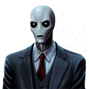 Creepy Slender Man Art PNG 05252024