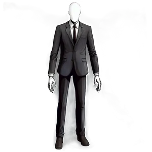 Creepy Slender Man Art PNG 05252024