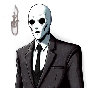 Creepy Slender Man Art PNG 05252024