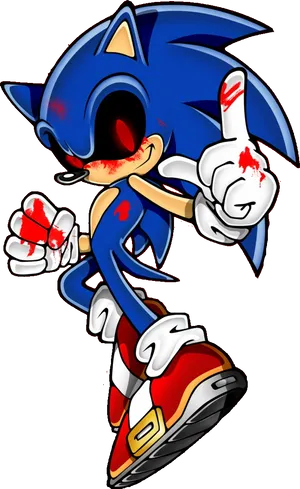 Creepy Sonic E X E Artwork PNG image