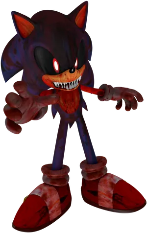 Creepy Sonic Exe Character PNG image