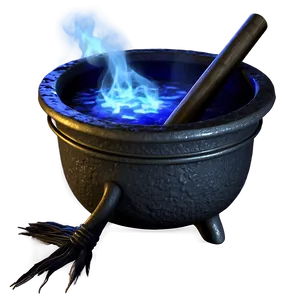 Creepy Witch Cauldron PNG 06292024