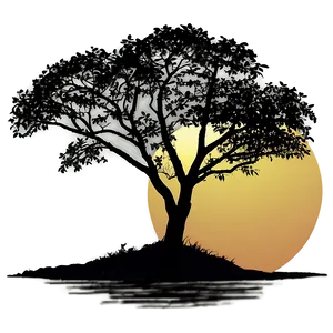 Crepe Myrtle Sunset Silhouette Png 06282024 PNG image