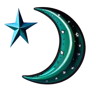 Crescent And Star Flag PNG 33