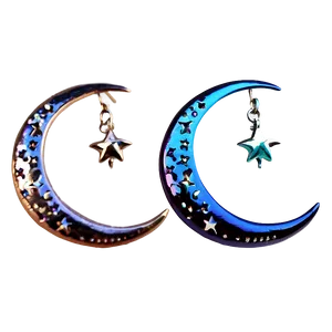 Crescent Moon Earrings Png 8 PNG image