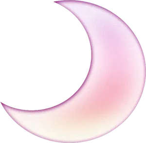 Crescent Moon Illustration Pink Hues PNG image