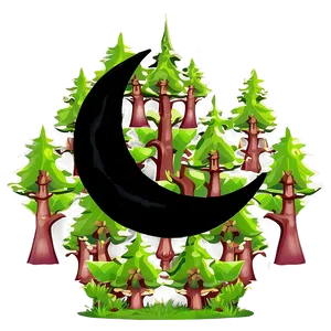 Crescent Moon In Forest Png Qbd PNG image