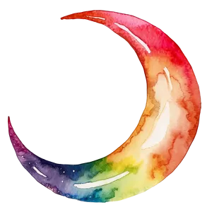 Crescent Moon In Watercolor Png 36 PNG image