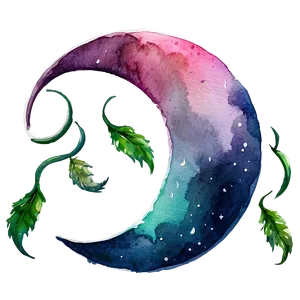 Crescent Moon In Watercolor Png Suu PNG image