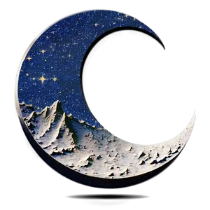 Crescent Moon Over Mountains Png 71 PNG image