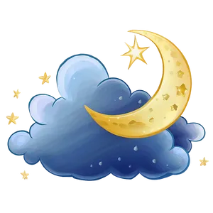 Crescent Moon With Clouds PNG 06252024 PNG