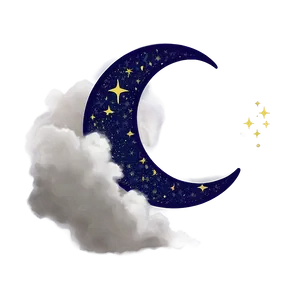 Crescent Moon With Clouds PNG Kdh PNG
