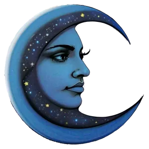 Crescent Moon With Face Png 63 PNG image