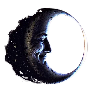 Crescent Moon With Face Png Kby PNG image