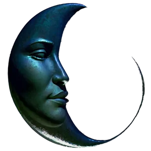 Crescent Moon With Face PNG Spp