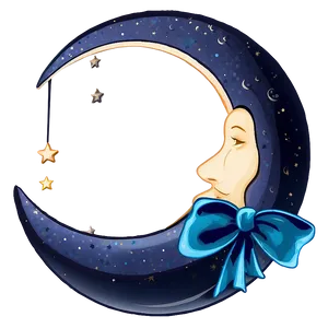 Crescent Moon With Ribbon Png Eyo93 PNG image