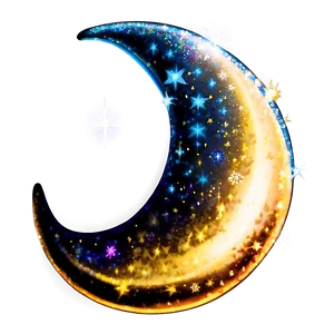 Crescent Moon With Sparkles Png 05212024 PNG image