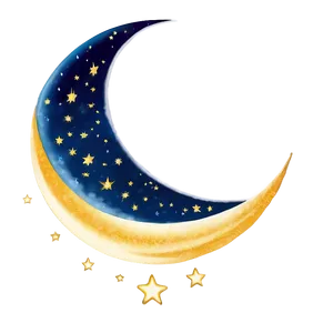 Crescent Moon With Stars Png 68 PNG image