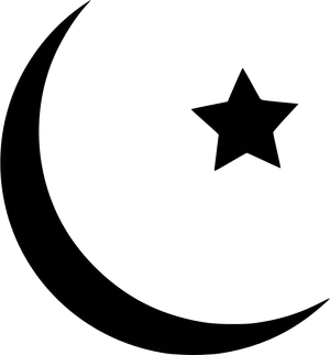 Crescent Moonand Star Outline PNG image