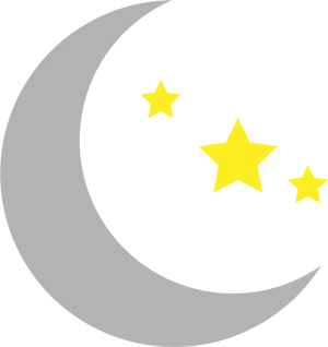 Crescent Moonand Stars Graphic PNG image