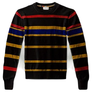 Crewneck Sweater With Stripes PNG 06272024 PNG